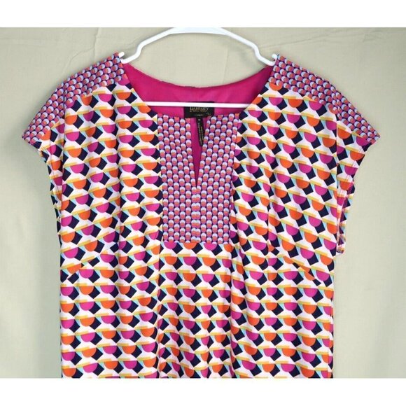 Laundry By Shelli Segal Mini Dress Short Raglan Sleeve V Neck Tunic Medium EUC - Picture 2 of 8